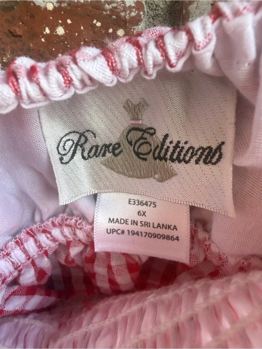 Rare Editions Red Gingham Strawberry Dress with Polka Dot Bow